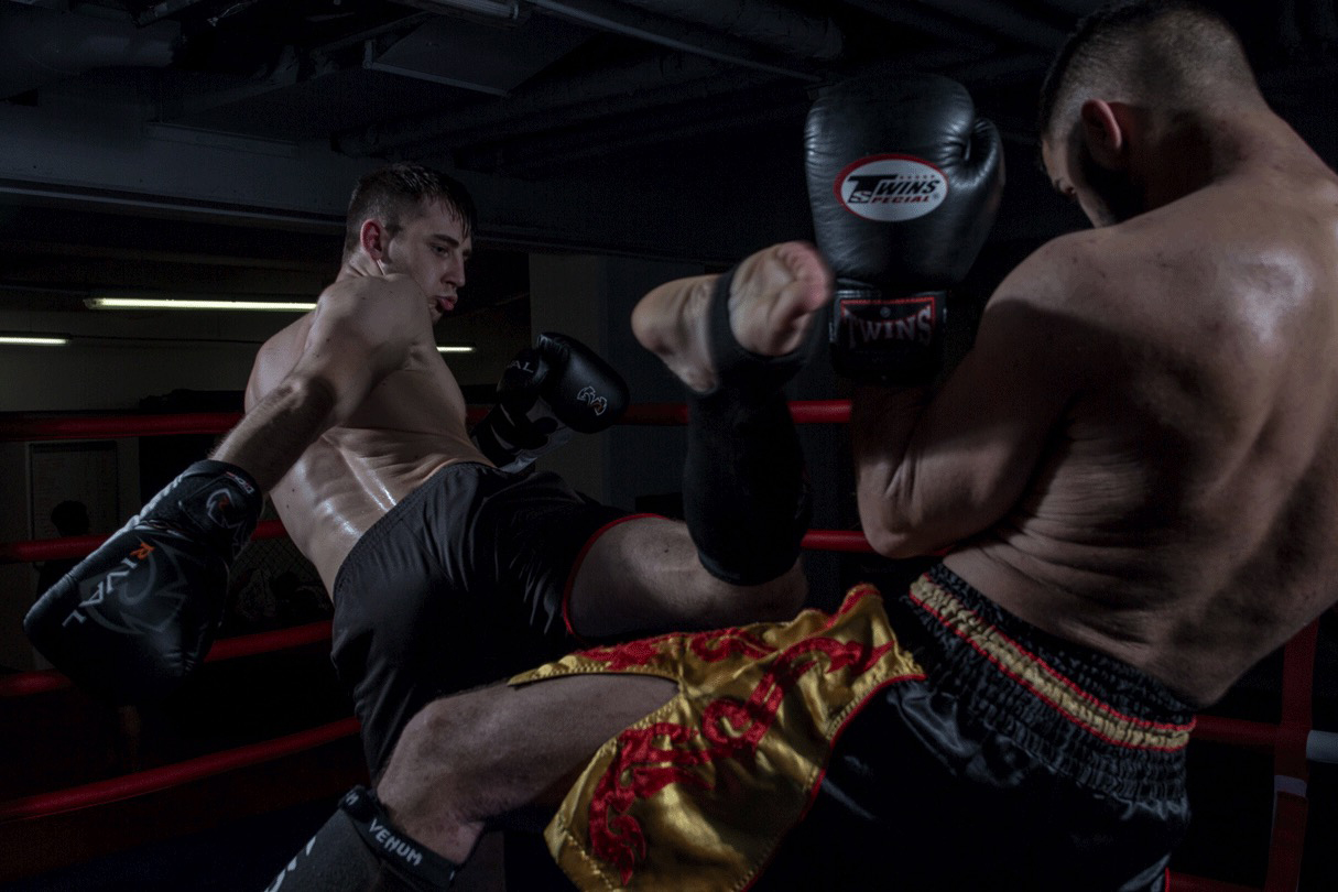 High kick during a sparing session